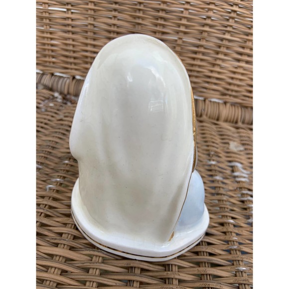 Vtg Mother And Child Mary Porcelain Sculpture Table Decoration Gold Gilded Small - Picture 3 of 4